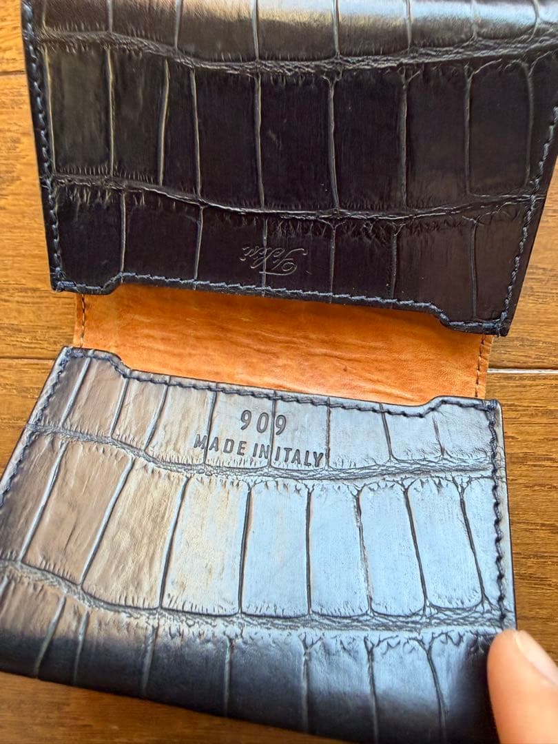 Felisi フェリージ 名刺入れ909 レザー 黒 型押し