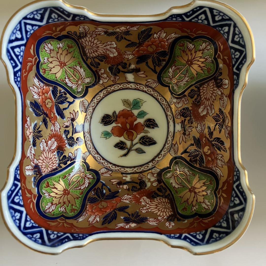 有田焼 賞美堂 日肥其泉 昭和年製 極錦金彩 古伊万里 様式 四方小鉢揃 五客