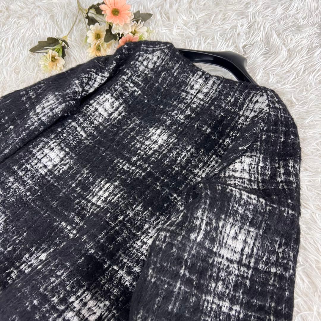 ADORE アドーア アルパカ シャギー チェック ニット ブラウス