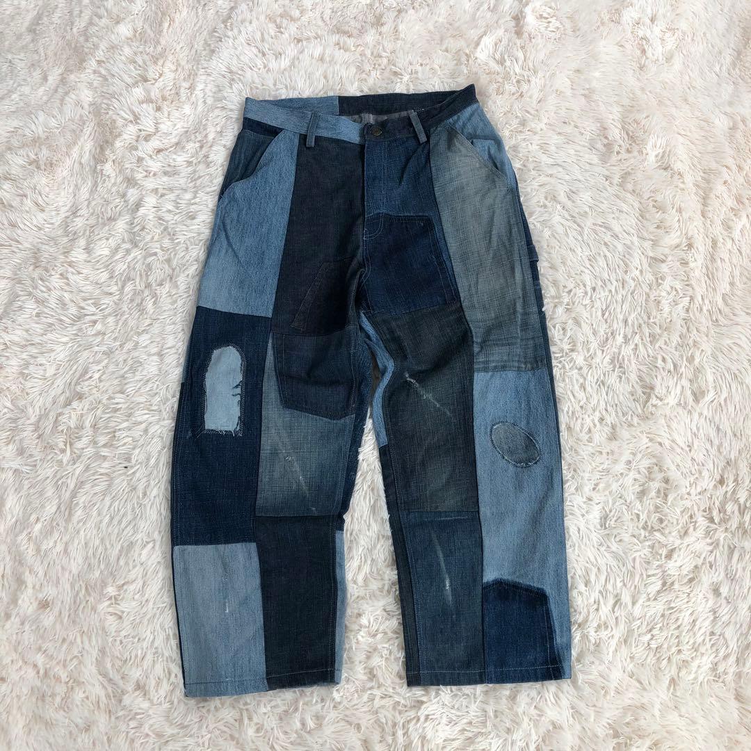 MR.REMAKE MAN.　ダメージ加工パッチワークデニムパンツ再構築リメイク