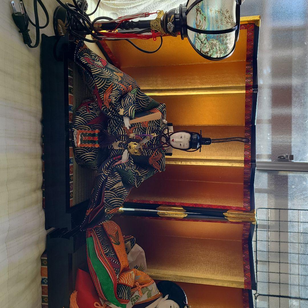 伝統的 雛人形 多色屏風付き