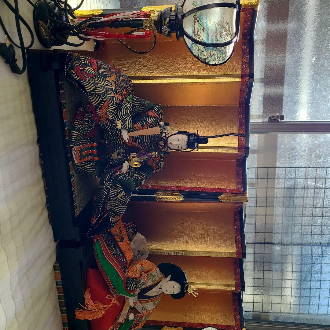 伝統的 雛人形 多色屏風付き