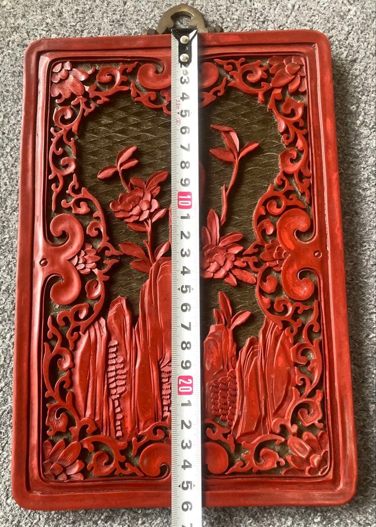 ジャンク品 堆朱？ 壁掛け 詳細不明