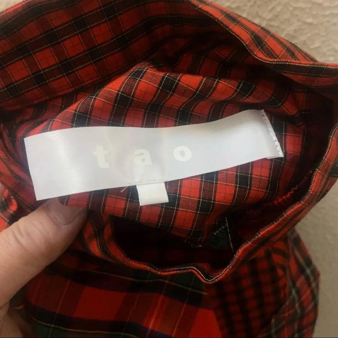 タオ　コムデギャルソン　クレイジー　赤色　チェック　 TAO