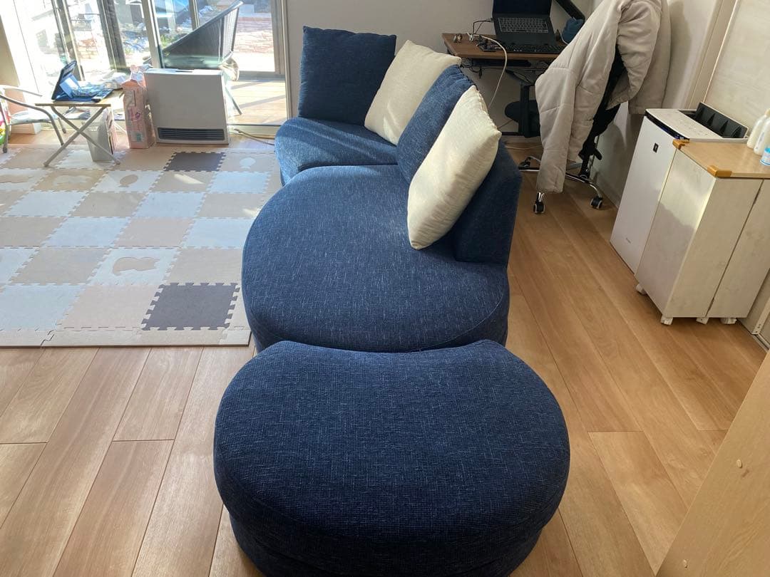 【セット販売】おしゃれカウチソファ　幅2300 ④【合計51000円】