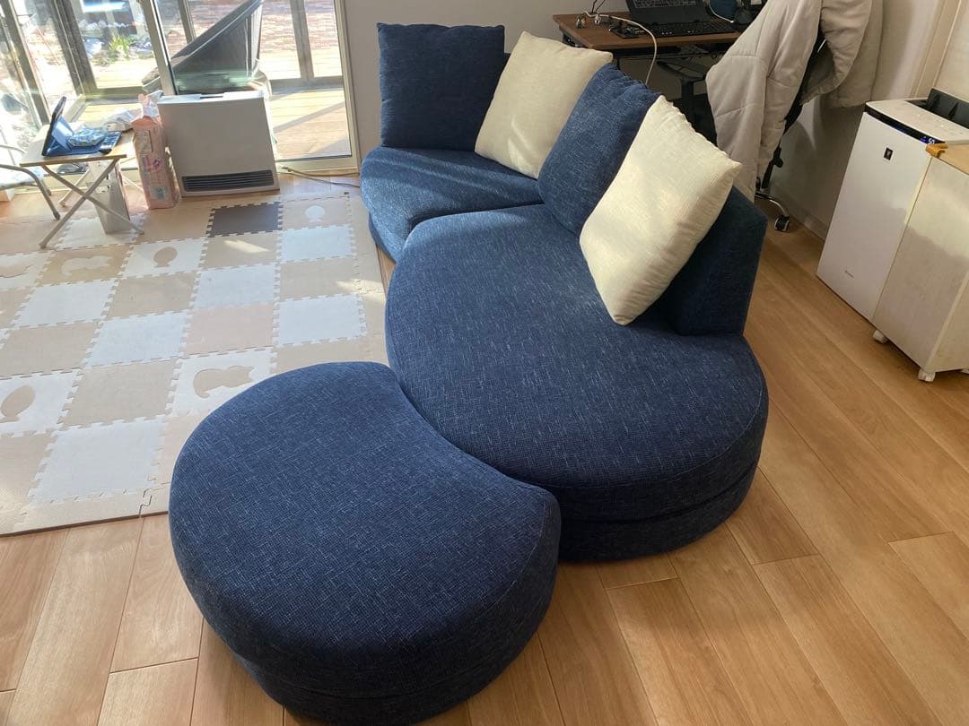 【セット販売】おしゃれカウチソファ　幅2300 ④【合計51000円】