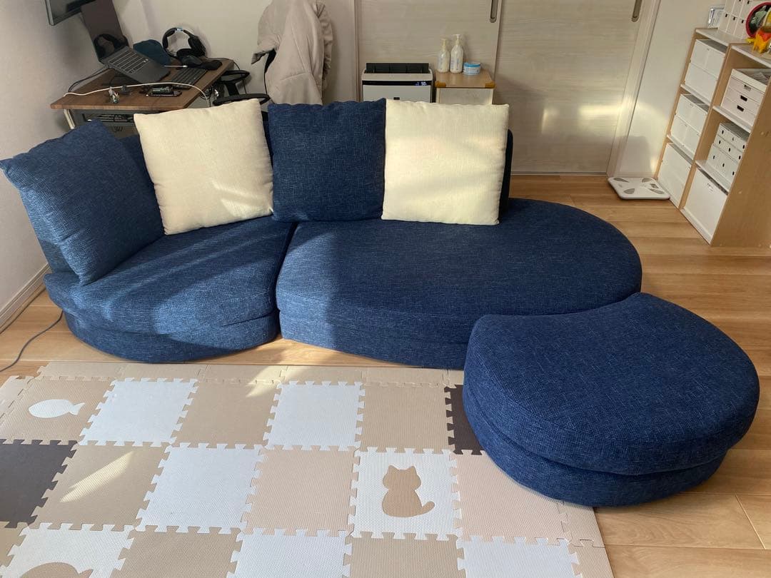 【セット販売】おしゃれカウチソファ　幅2300 ④【合計51000円】