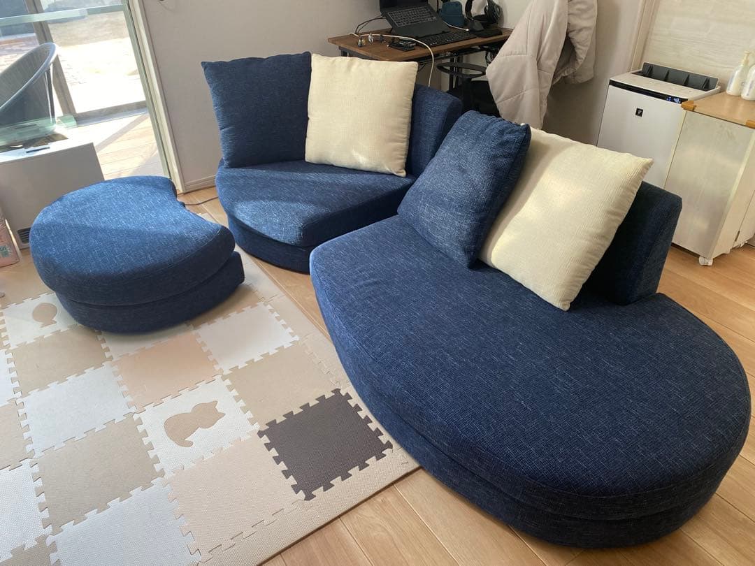 【セット販売】おしゃれカウチソファ　幅2300 ④【合計51000円】