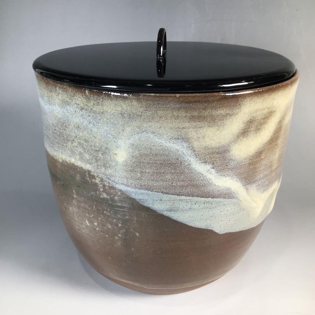 Ｎ７５３　水指　『高取焼』『十一代静山造』『表千家　堀内宗完箱書』　共箱　茶道具