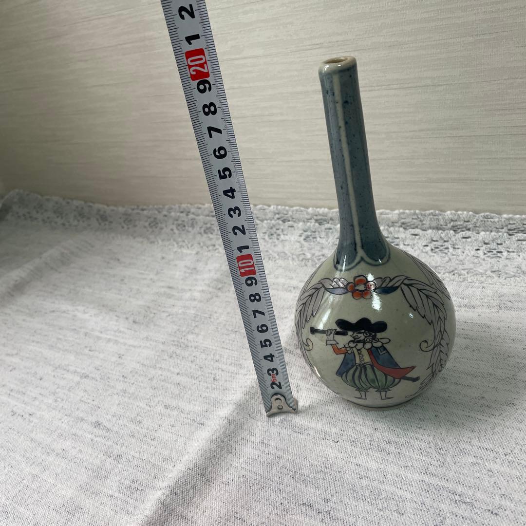 【値下げ　有田焼】異人柄　円左エ門窯　錦南蛮 円左エ門　南蛮　帆船　花瓶　置き物