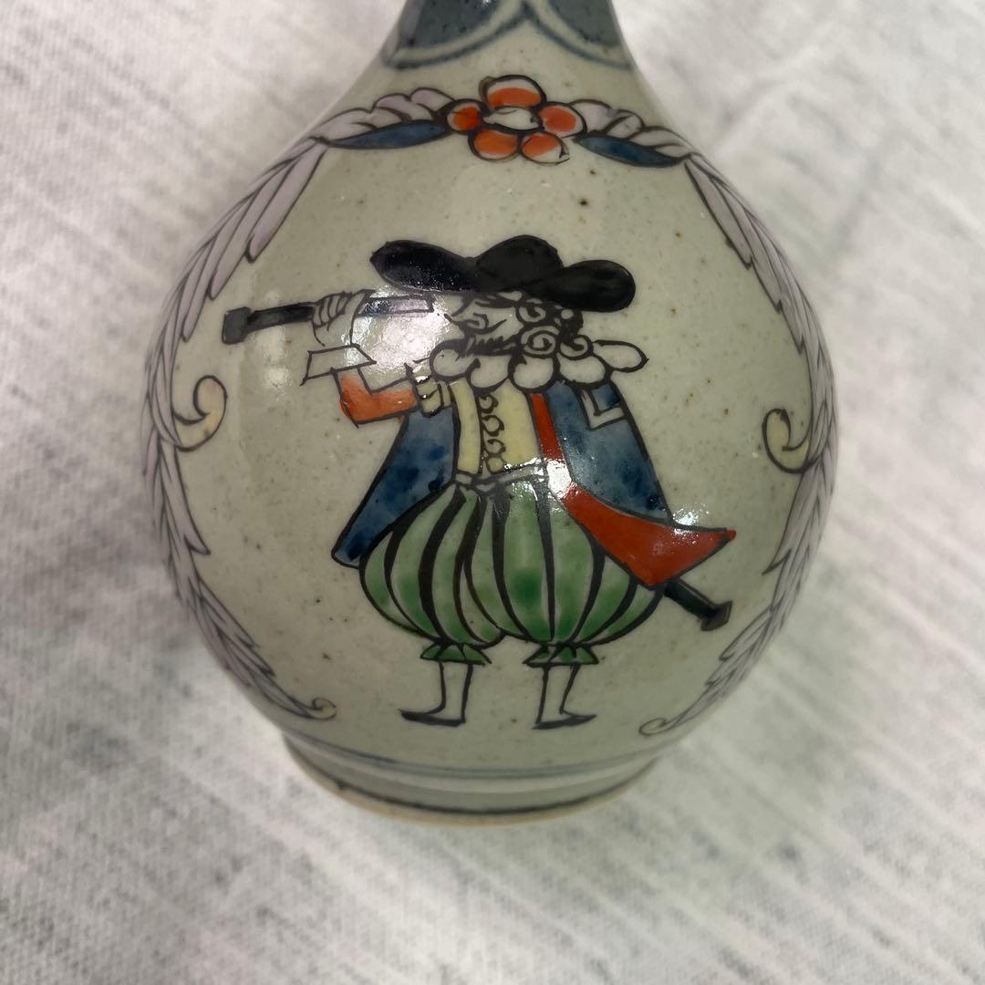 【値下げ　有田焼】異人柄　円左エ門窯　錦南蛮 円左エ門　南蛮　帆船　花瓶　置き物