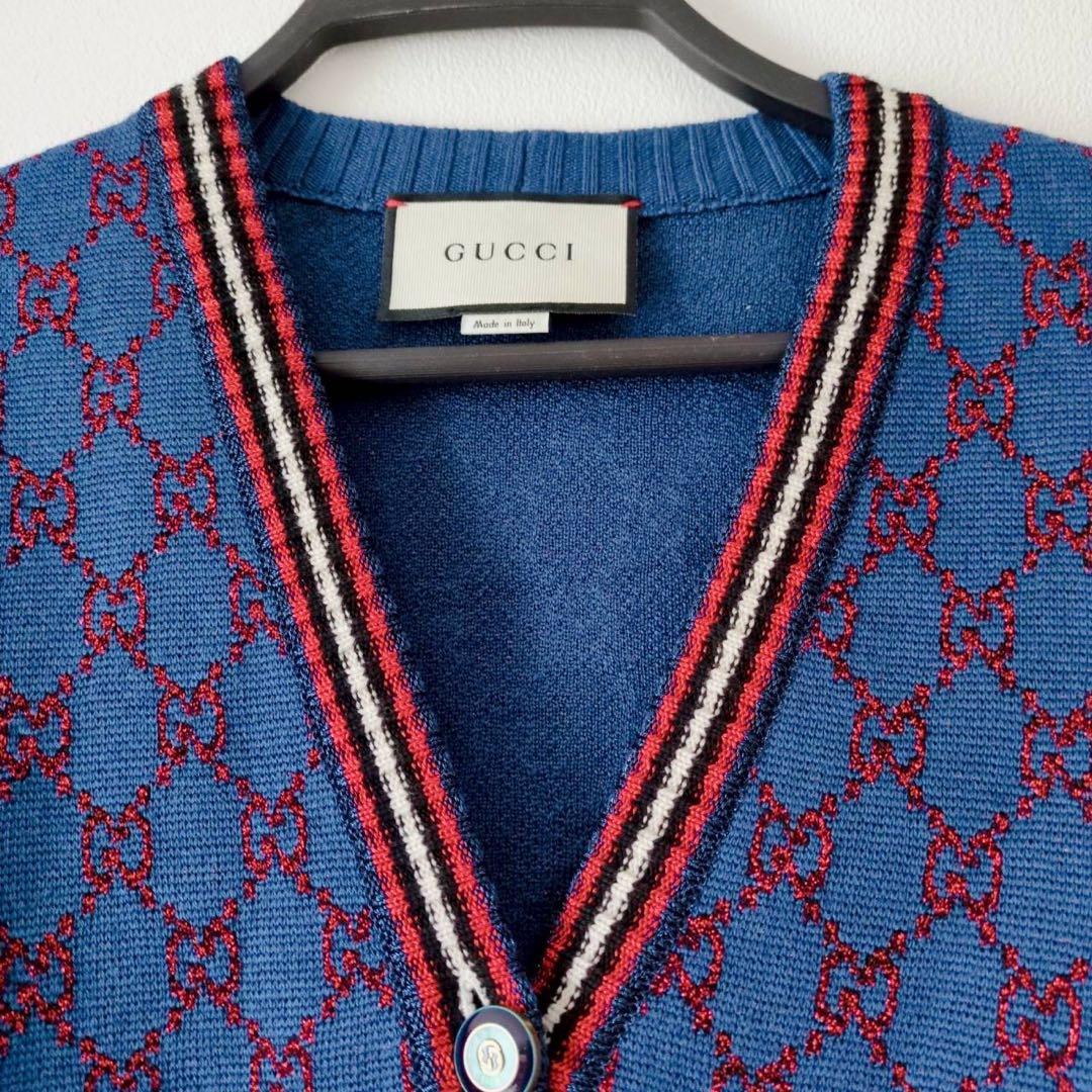 ◾︎極美品◾︎ グッチ ラメファブリックカーディガン GG シェリーライン カシミヤ