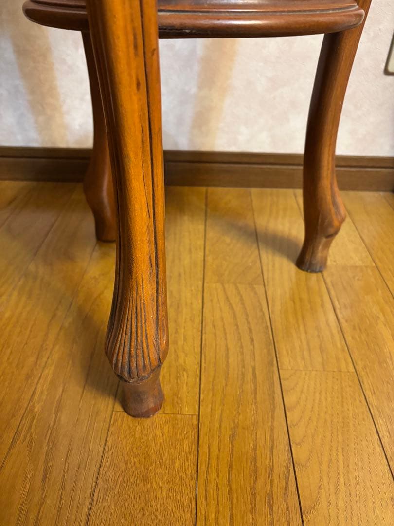 イタリア サイドテーブル 花台 象嵌 猫脚