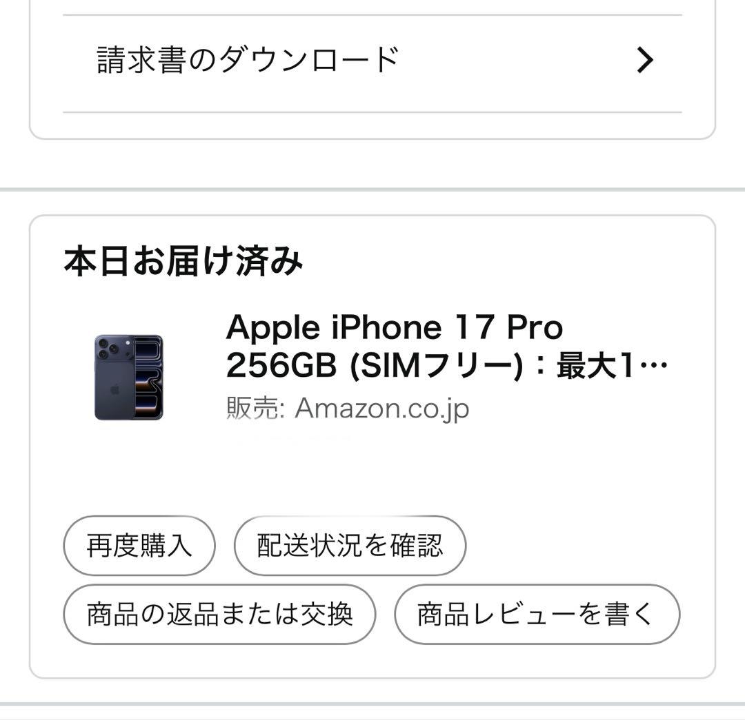 時間限定【新品未使用】iPhone17Pro 256G simフリー 即発送可能