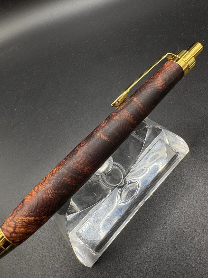 ア*ロ様 531超極上　ホンジュラスローズウッド　瘤杢　木軸シャーペン　ボールペ