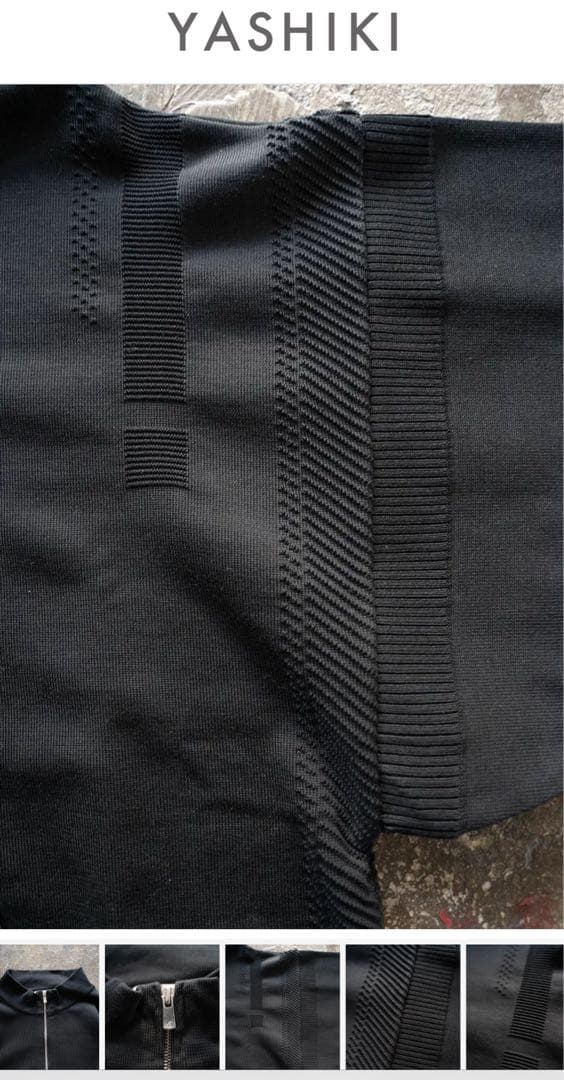 トップス YASHIKI Harukaze Half Zip Knit(BLACK)