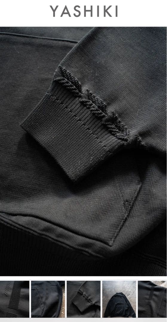 トップス YASHIKI Harukaze Half Zip Knit(BLACK)