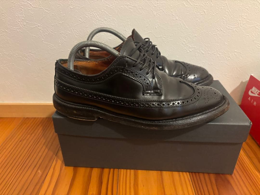 Alden ブラックウィングチップレザーシューズ