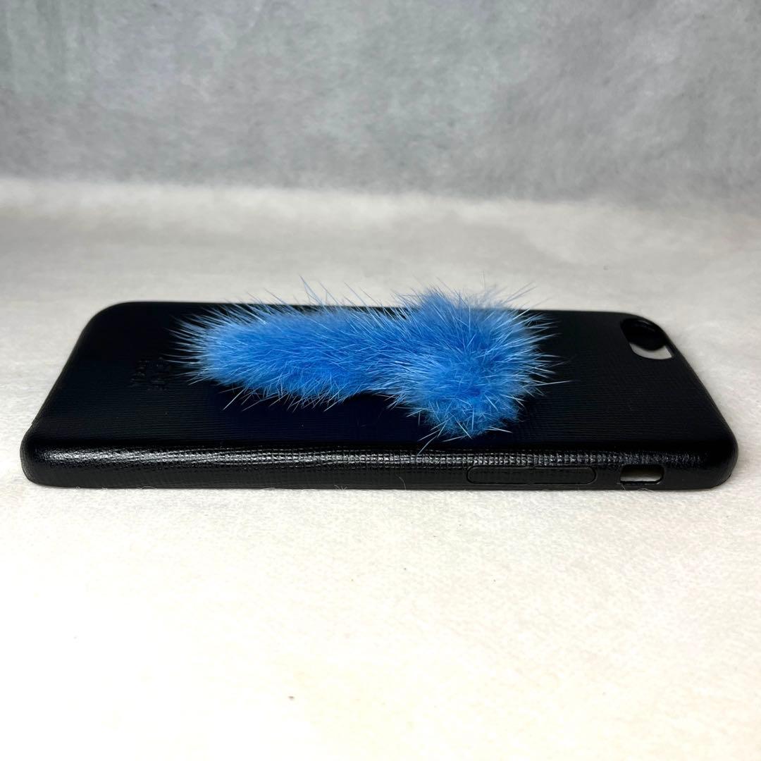 【正規品】FENDI ブルーファー イニシャル文字 スマホケース iPhone8