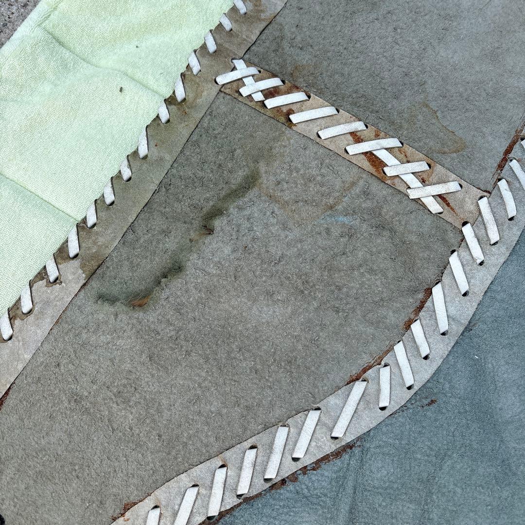 カウラグ　ハラコラグマット　大型　ヴィンテージ　本革　牛革ラグ　パッチワークラグ