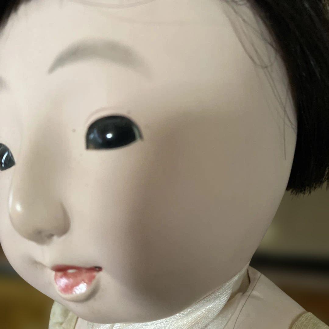 古い市松人形　４２ｃｍ　英山作　大正？　にっこり明るい　おまとめ割引　おかっぱ