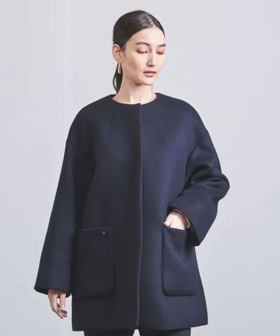 美品☆定価16.5万UNITED ARROWSファーポケット コート 36