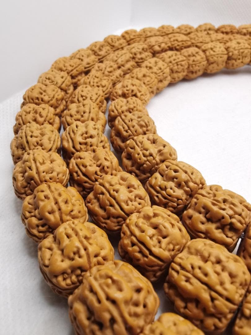 【高級品】文玩 形揃い ルドラクシャ 金剛菩提108数珠 念珠 14mm 超大玉