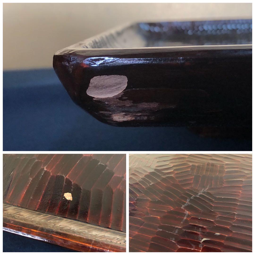 《R》伝統工芸 讃岐彫 四方膳5客 会席膳 讃岐盆 刳抜 260120き5