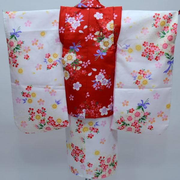 七五三 三歳 女児 被布着物フルセット 百花斉放 お仕立て無料 NO24017