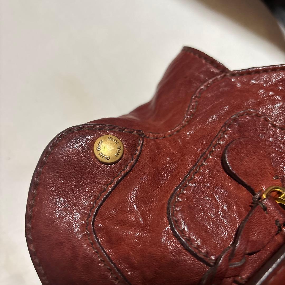 miumiu ナッパバタフライレザー ショルダーバッグ