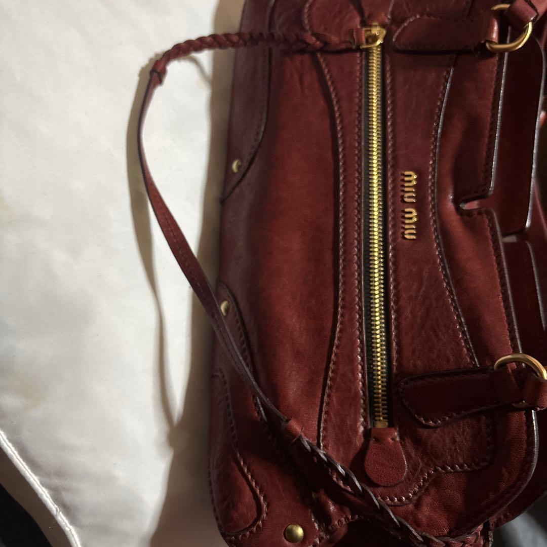 miumiu ナッパバタフライレザー ショルダーバッグ