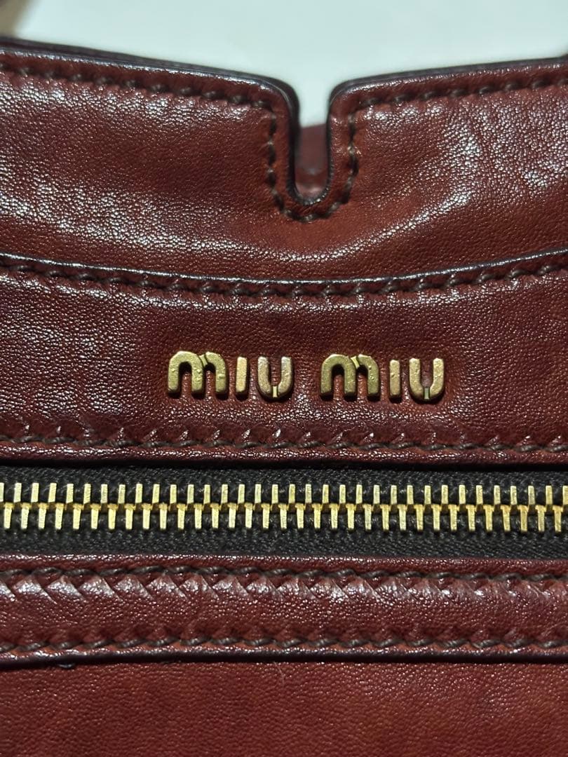miumiu ナッパバタフライレザー ショルダーバッグ