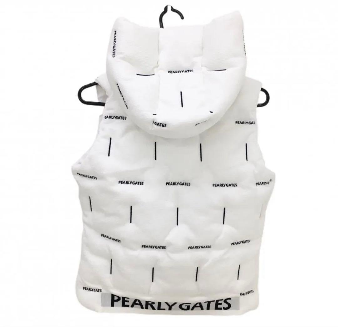 パーリーゲイツ 中綿ベスト ホワイト 刺繍 ゴルフ レディース 0(S)