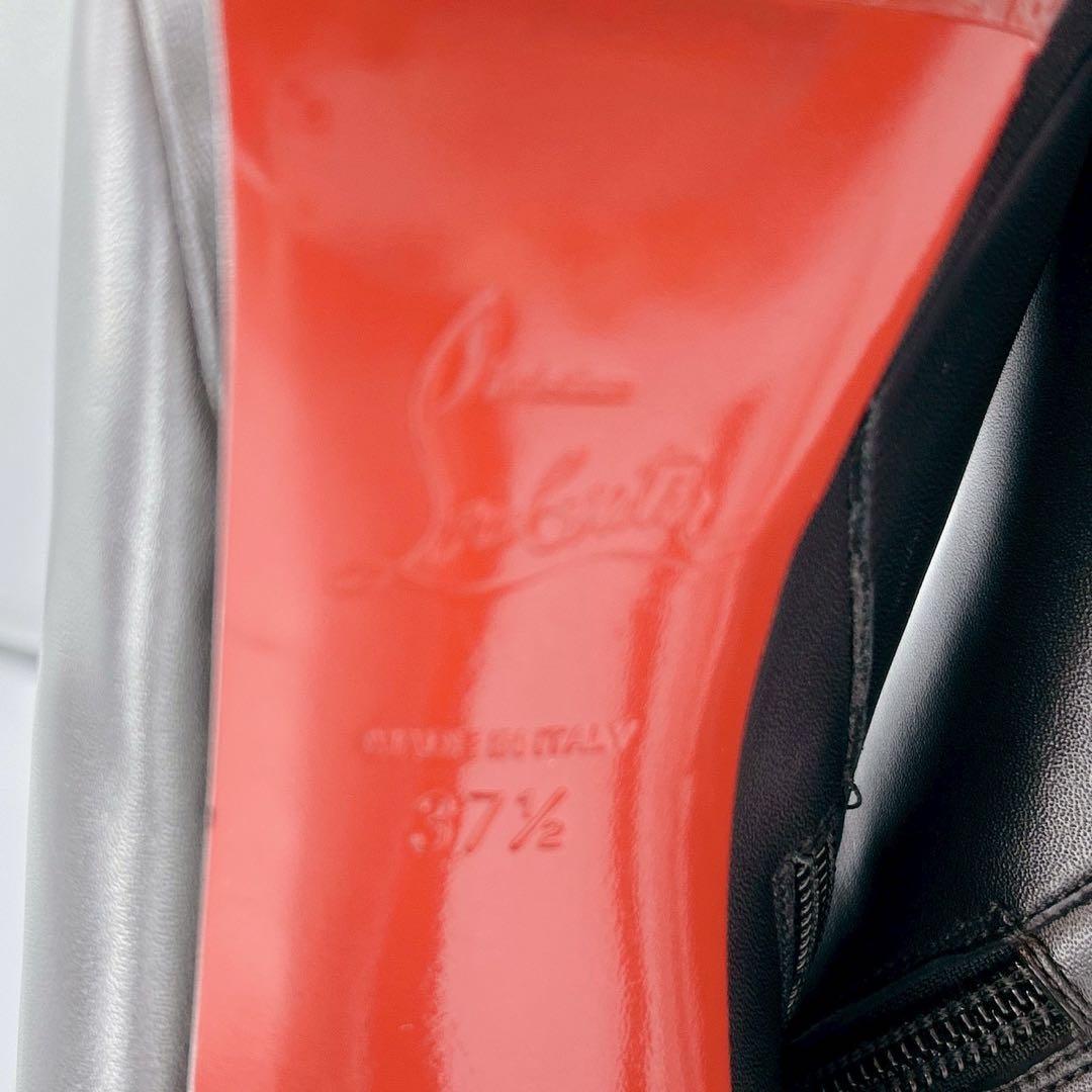 未使用級✨クリスチャンルブタン　ロングブーツ　レザー　ブラック　37 1/2
