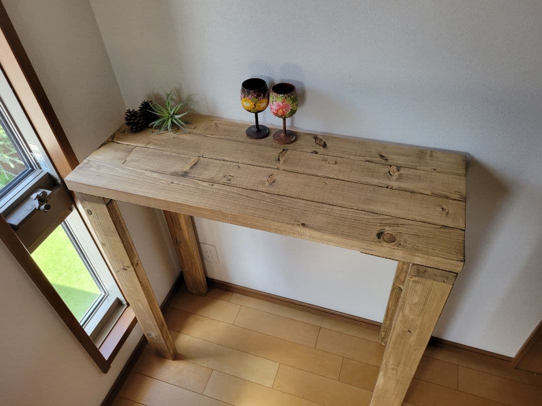 95✕35 カウンターテーブル　ウォールナットワックス　アンティーク