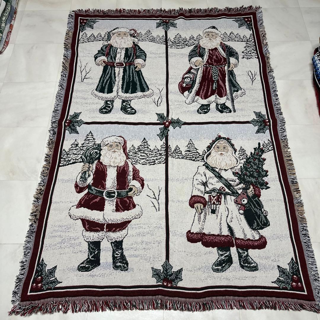 クリスマス　サンタクロース　マルチカバー　ソファーカバー　ラグ　179x123