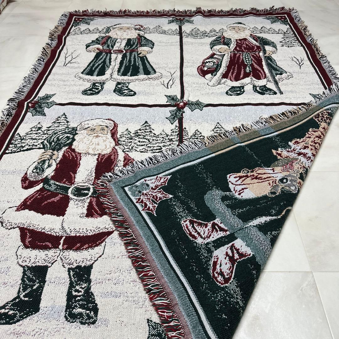 クリスマス　サンタクロース　マルチカバー　ソファーカバー　ラグ　179x123