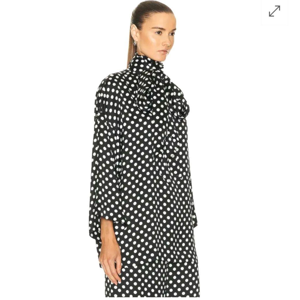 極美品✨ サンローラン　近年モデル　ドット ブラウス　ボウタイ　リボン　ゆったり