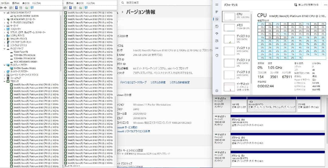 Z8 G4 XEON Platinum 8160 2基/SSD1TB HDD2T