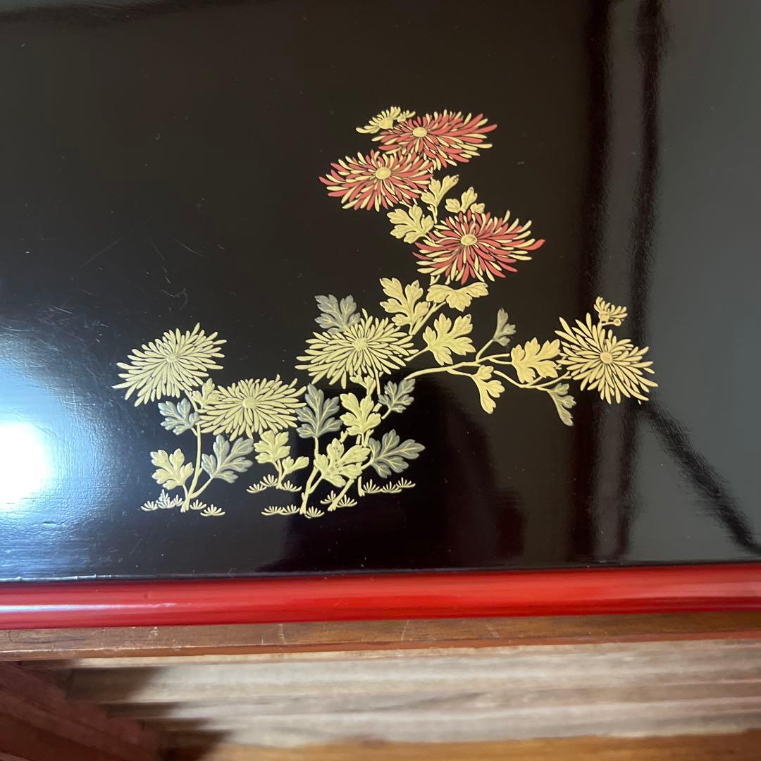 逸品！　レア！　東京美術倶楽部本郷家所蔵　蒔絵本塗お盆五客　時代保管箱