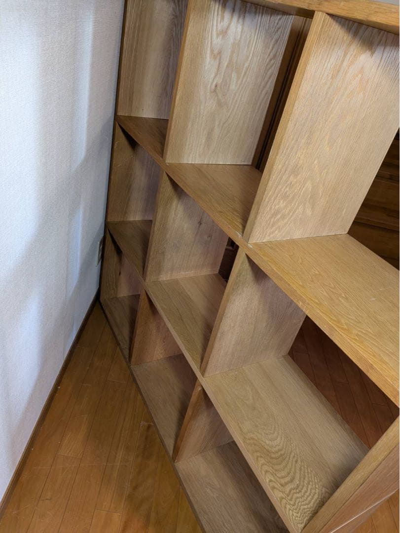 ■送料込■無印良品 スタッキングシェルフ 3×3 木製家具棚 オーク材 収納