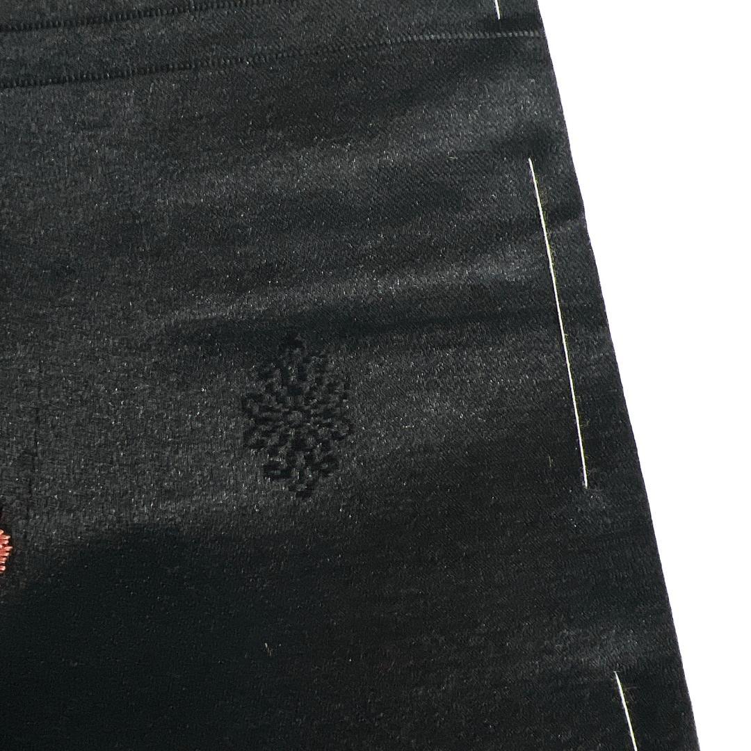 アンティーク　名古屋帯　銀彩　刺繍　鏡裏　牡丹　鳳凰　着物　123b d ms