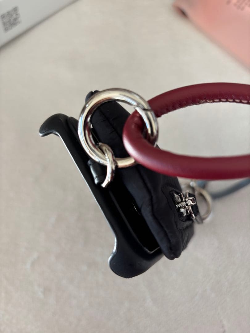 puffer case Coil strap | blue×burgundy