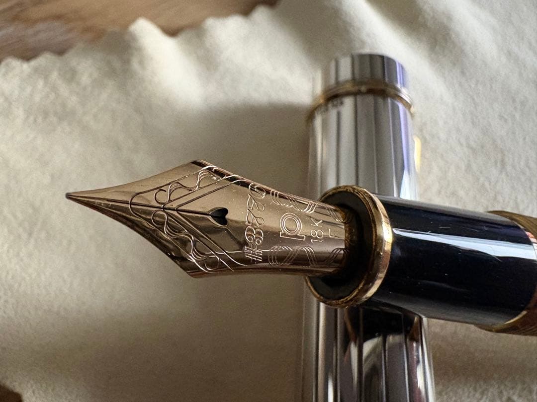 【美品】プラチナ萬年筆 銀無垢 #9-2 シルバー PTS-50000 F 細字