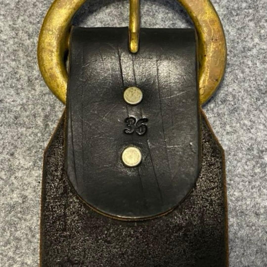 D.O.A DOA HTC ヴィンテージ スタッズ ワイド レザー ベルト 36