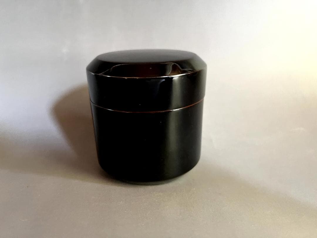 棗■雪吹棗 真塗黒漆中棗 箱・仕覆付き お茶道具 古美術 時代物 骨董品■