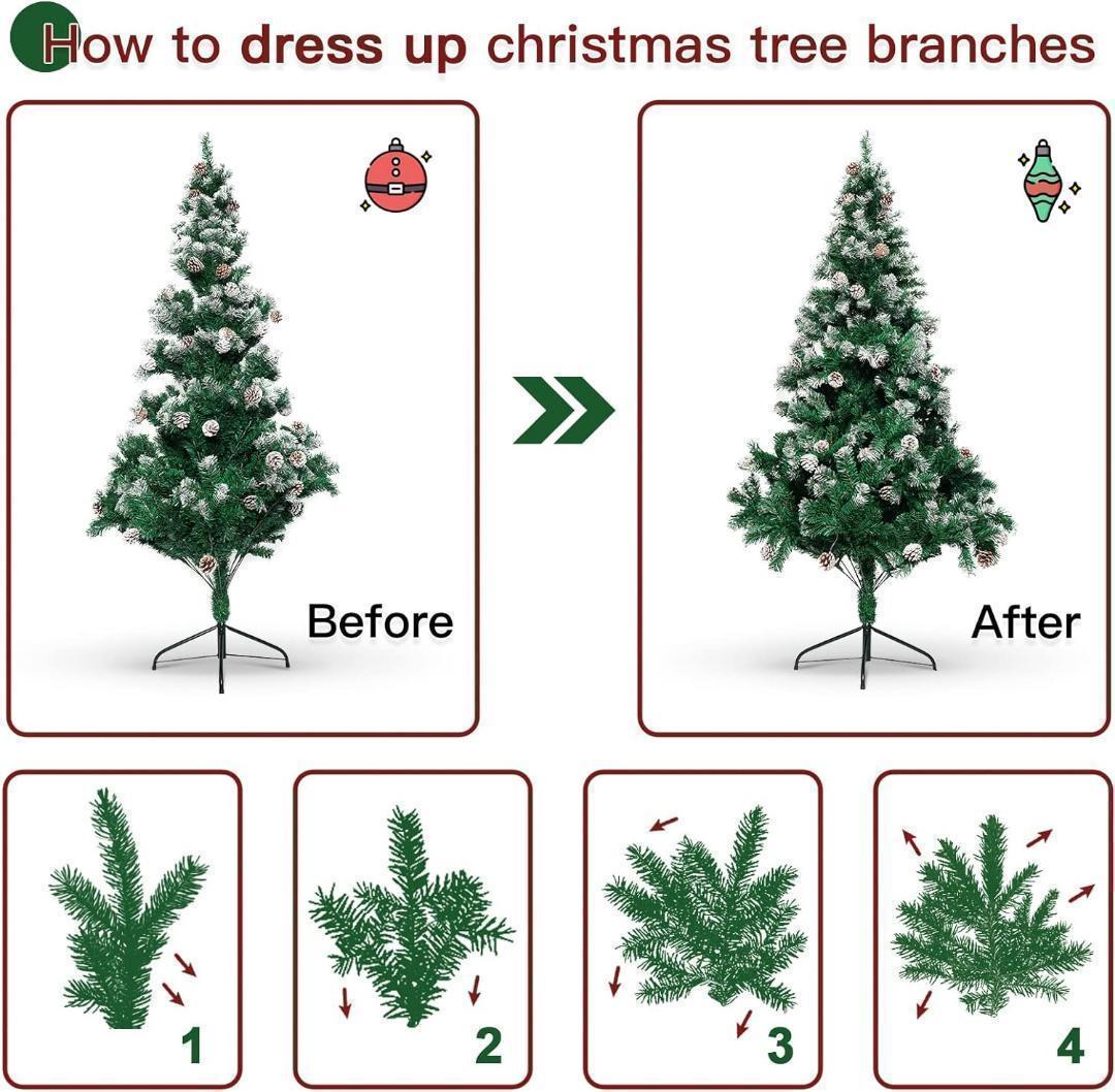 クリスマスツリー 180cm クリスマス 北欧　装飾 屋内 屋外 雪　松ぼっくり