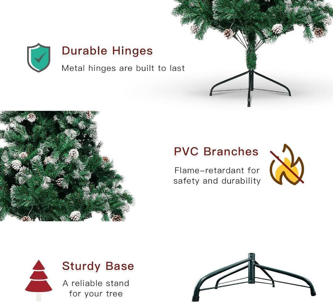 クリスマスツリー 180cm クリスマス 北欧　装飾 屋内 屋外 雪　松ぼっくり