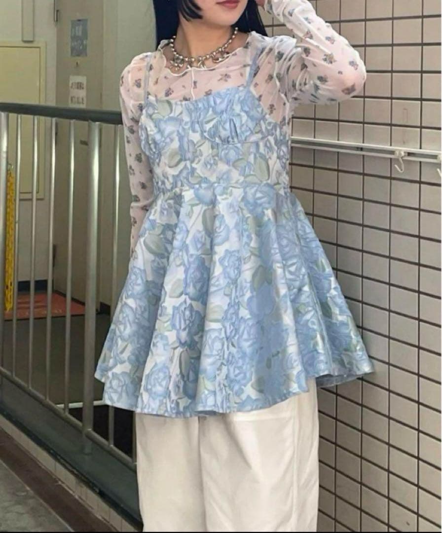 未使用✨POPPY JACQUARD FLARE CAMI TUNIC