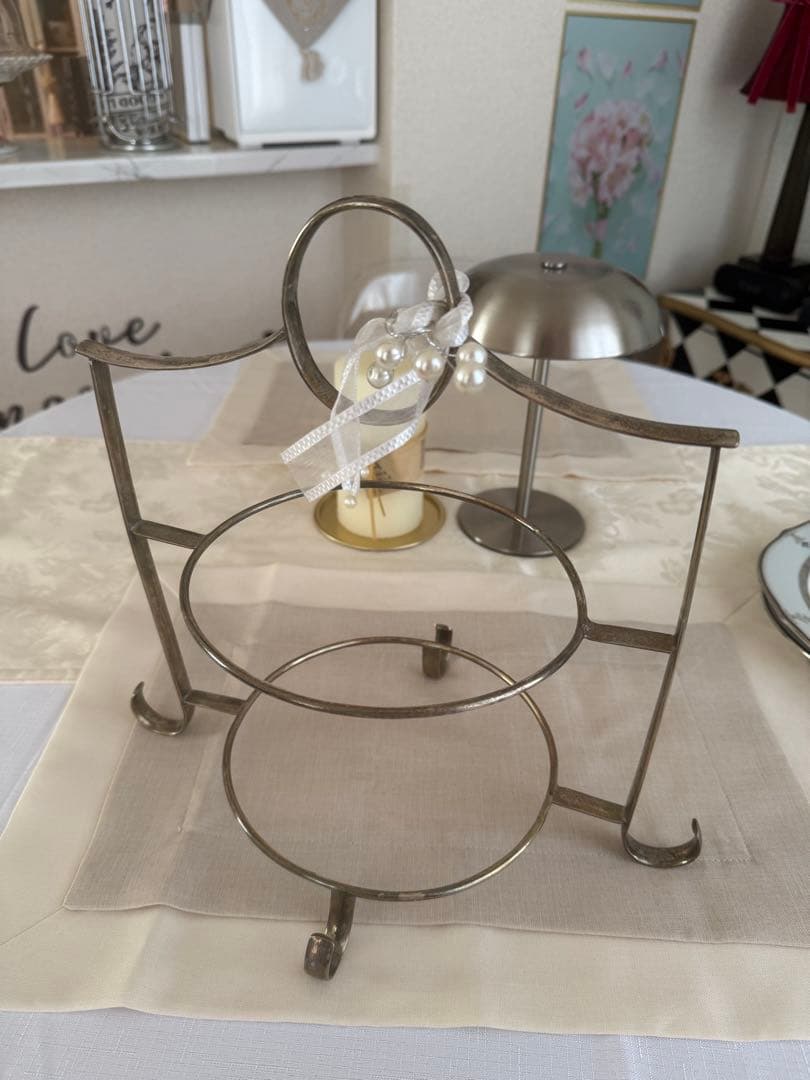 シルバー2段ケーキスタンド